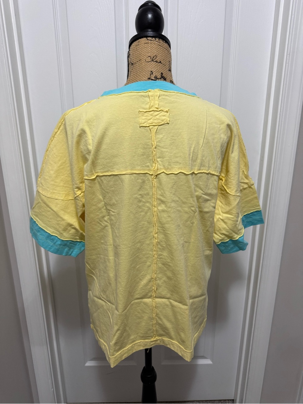 Yellow & Blue Color-Block Tee - Picture 6 of 8